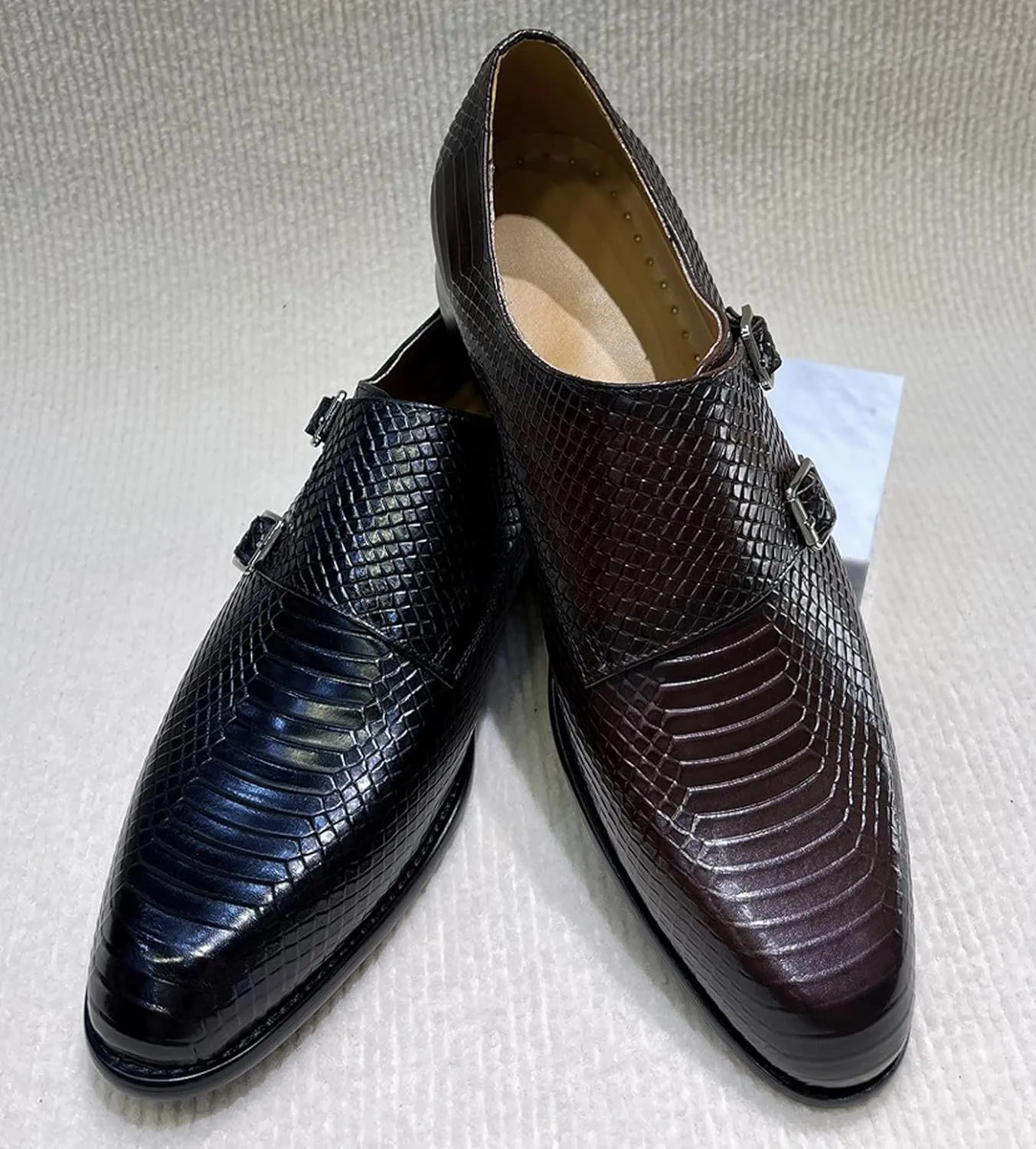Santimon Men's Monk-Strap Loafers Formal Dress Shoes - Casual Mocasines Loafers for Business, Weddings & Special Occasions