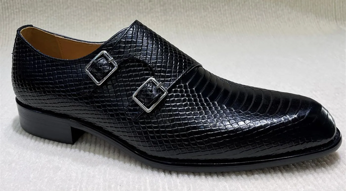 Santimon Men's Monk-Strap Loafers Formal Dress Shoes - Casual Mocasines Loafers for Business, Weddings & Special Occasions