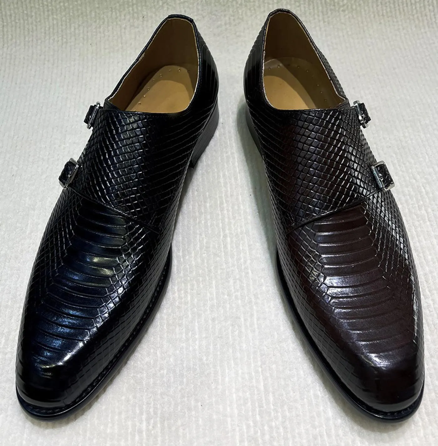Santimon Men's Monk-Strap Loafers Formal Dress Shoes - Casual Mocasines Loafers for Business, Weddings & Special Occasions