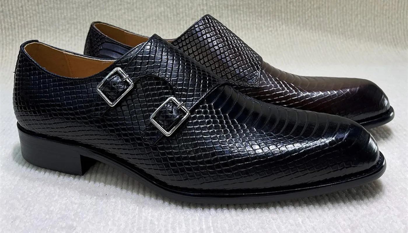 Santimon Men's Monk-Strap Loafers Formal Dress Shoes - Casual Mocasines Loafers for Business, Weddings & Special Occasions