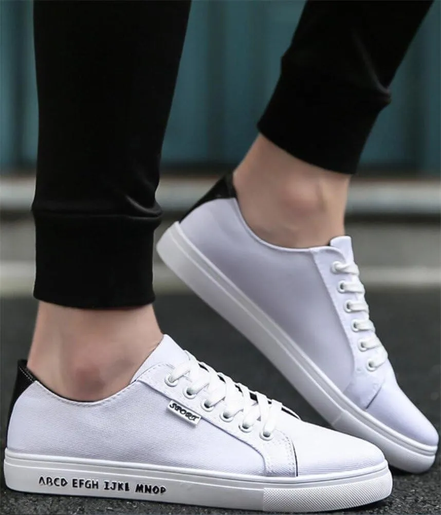SATUKI Canvas Shoes for Men,Casual Lace Up Soft Athletic Lightweight Flat Sports Fashion Sneakers