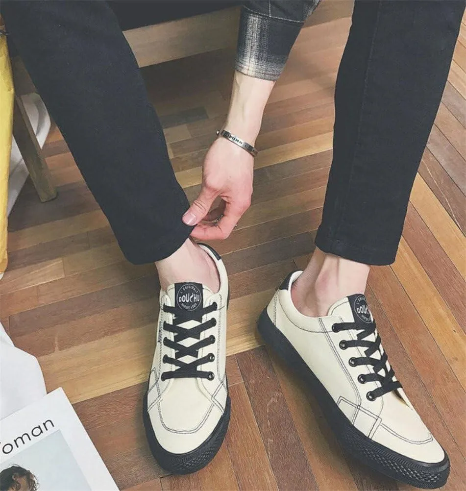 SATUKI Canvas Shoes for Men,Skate Shoes,Casual Lace Up Athletic Lightweight Soft Fashion Sneakers