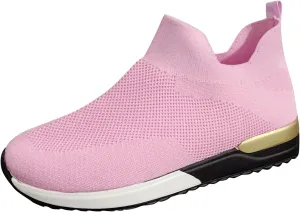 SBGMoSJ Platform Sneakers for Women Fashion 2 Inch High Slip On Shoes Women Dressy Comfort Running Shoes Women Wide Width Womens Black Sneakers Zapatos C??Modos para Mujeres Embarazadas