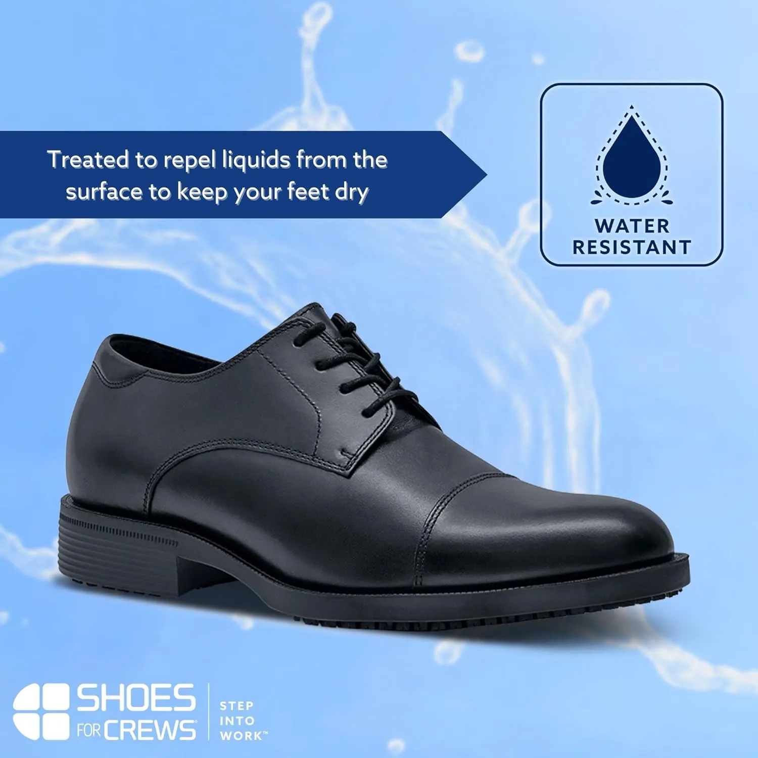 Shoes for Crews Dress Shoes for Men, Men??s Oxfords, Zapatos De Vestir para Hombre, Slip Resistant, Safety, Brown or Black
