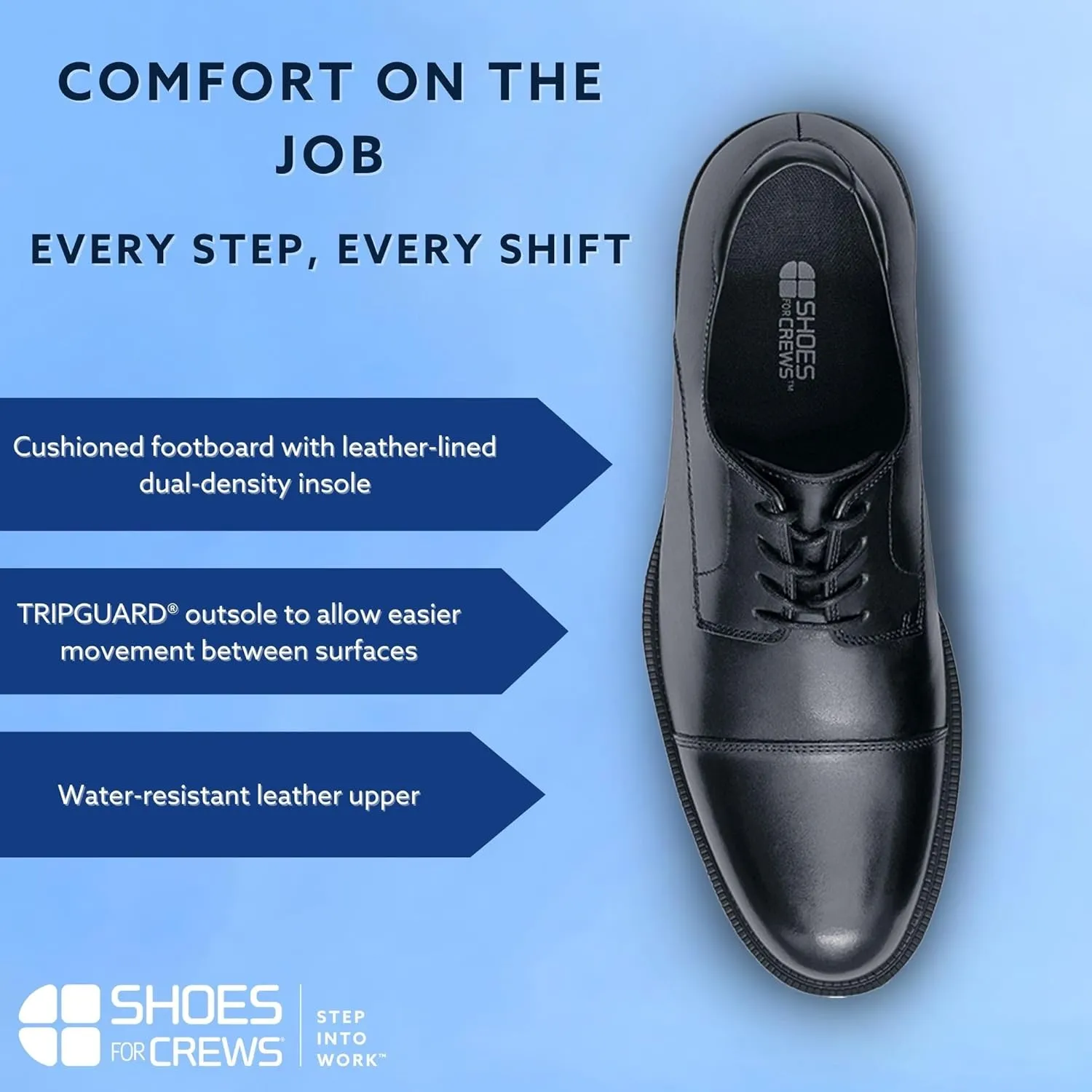 Shoes for Crews Dress Shoes for Men, Men??s Oxfords, Zapatos De Vestir para Hombre, Slip Resistant, Safety, Brown or Black