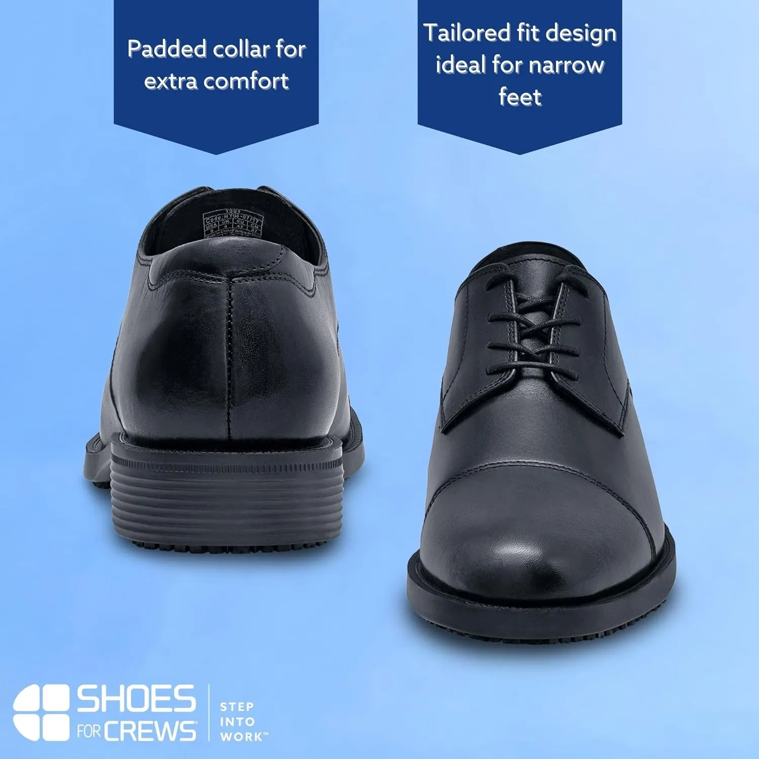 Shoes for Crews Dress Shoes for Men, Men??s Oxfords, Zapatos De Vestir para Hombre, Slip Resistant, Safety, Brown or Black
