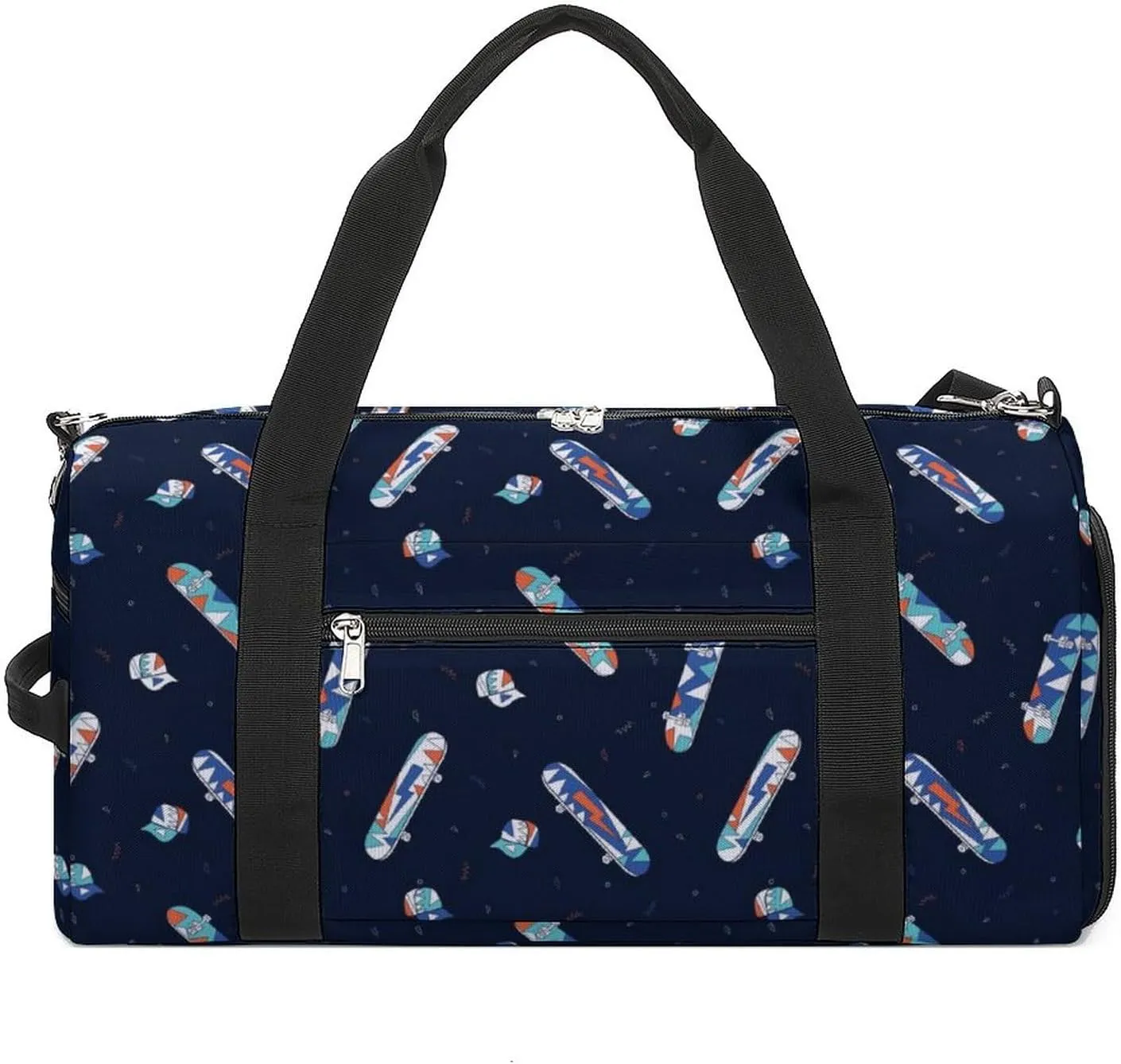 Skate Symbols Sports Tote Gym Bag for Women Men, Overnight Bag with Shoe Compartment Water Resistant