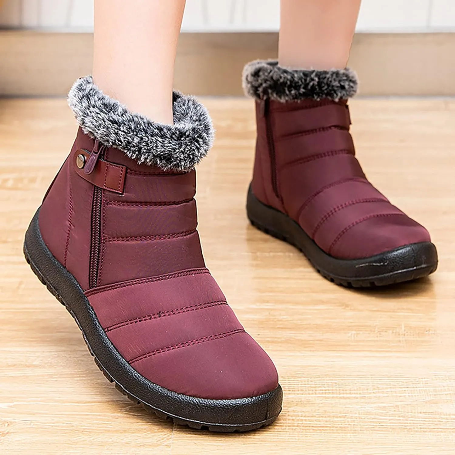 Slip on Winter Boots for Women Wide Women Waterproof Hiking Winter Snow Boots Long Women Winter Boots Slip on 8.5 Boots for Winter Fashion for Women Slip on Botas Para La Nieve De Mujer