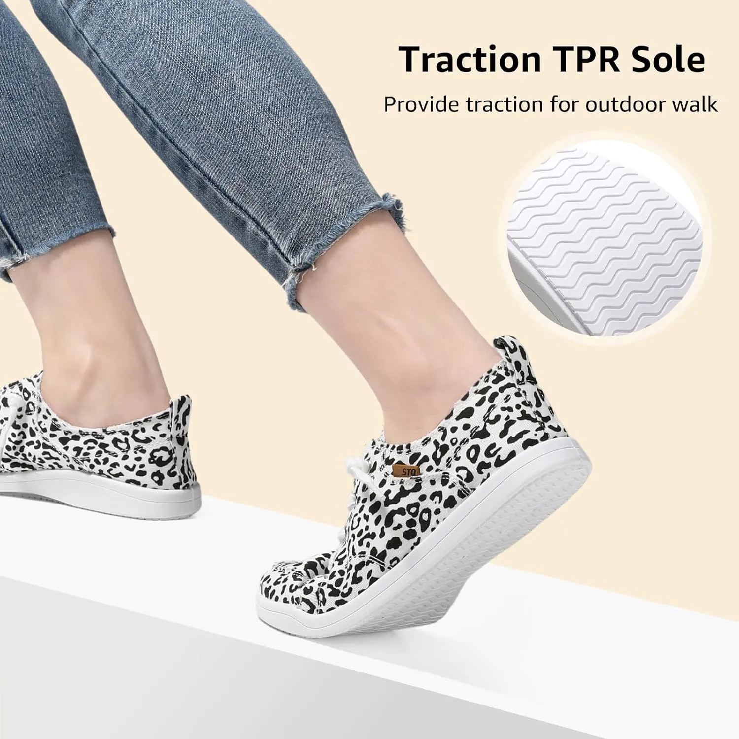 STQ Slip on Sneakers for Women Casual Canvas Shoes Machine Washable