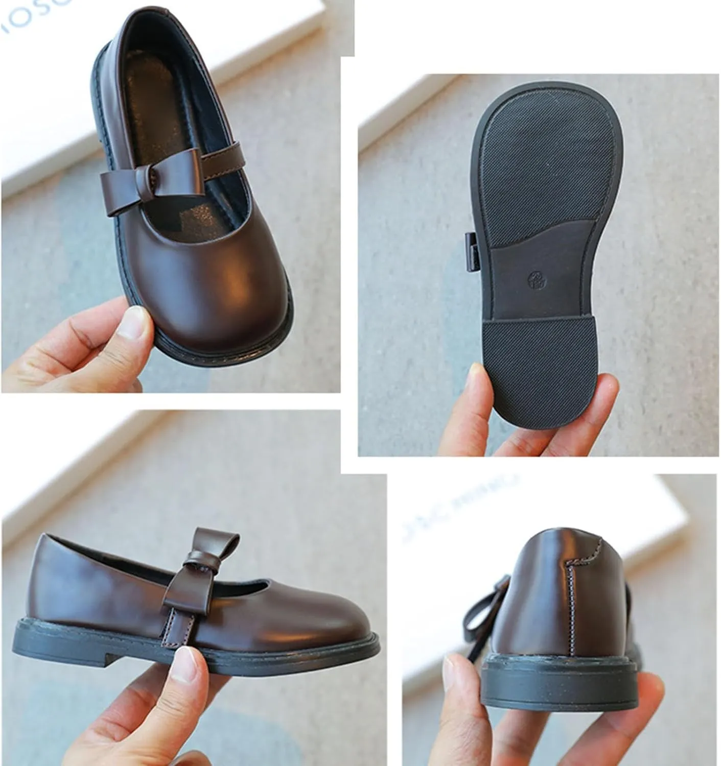 Toddler Little Girls Soft Slip On Loafers Dress Flat Shoes Round Toe Casual Shoes Slip on Toddler Leather Shoes