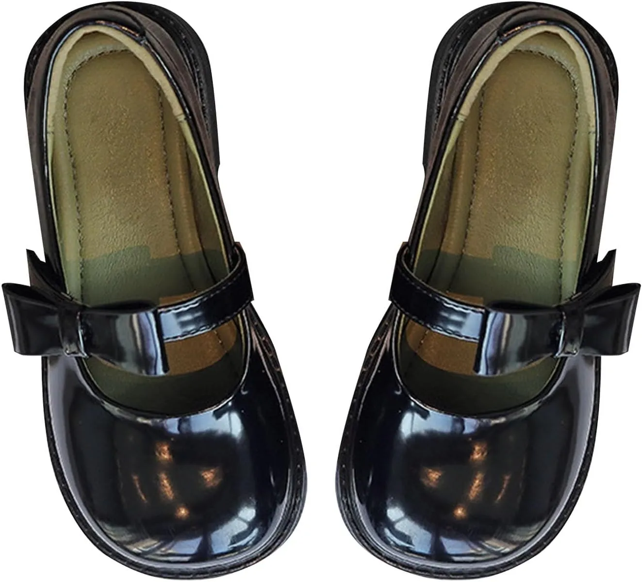 Toddler Little Girls Soft Slip On Loafers Dress Flat Shoes Round Toe Casual Shoes Slip on Toddler Leather Shoes