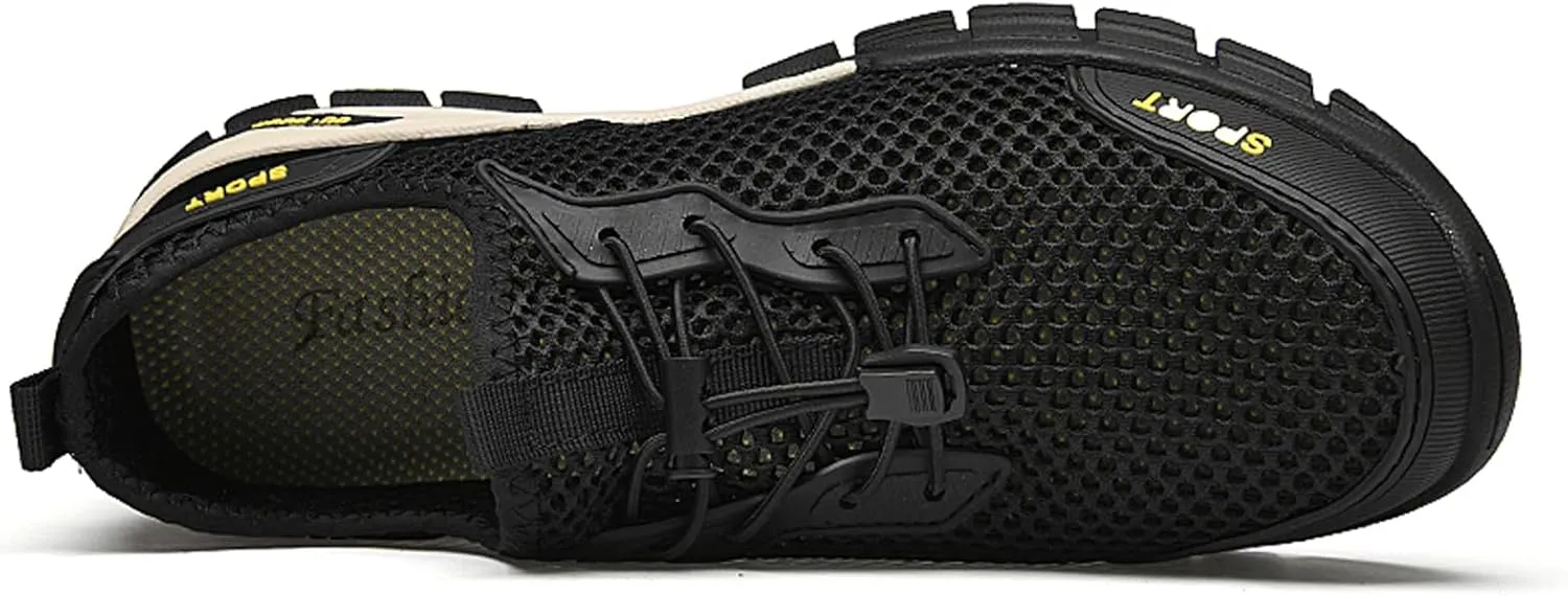 URLECHS Men's Breathable Mesh Quick Dry Water Shoes Lightweight Beach Sneakers Outdoor Casual Hiking Climbing Shoes