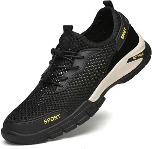 URLECHS Men's Breathable Mesh Quick Dry Water Shoes Lightweight Beach Sneakers Outdoor Casual Hiking Climbing Shoes