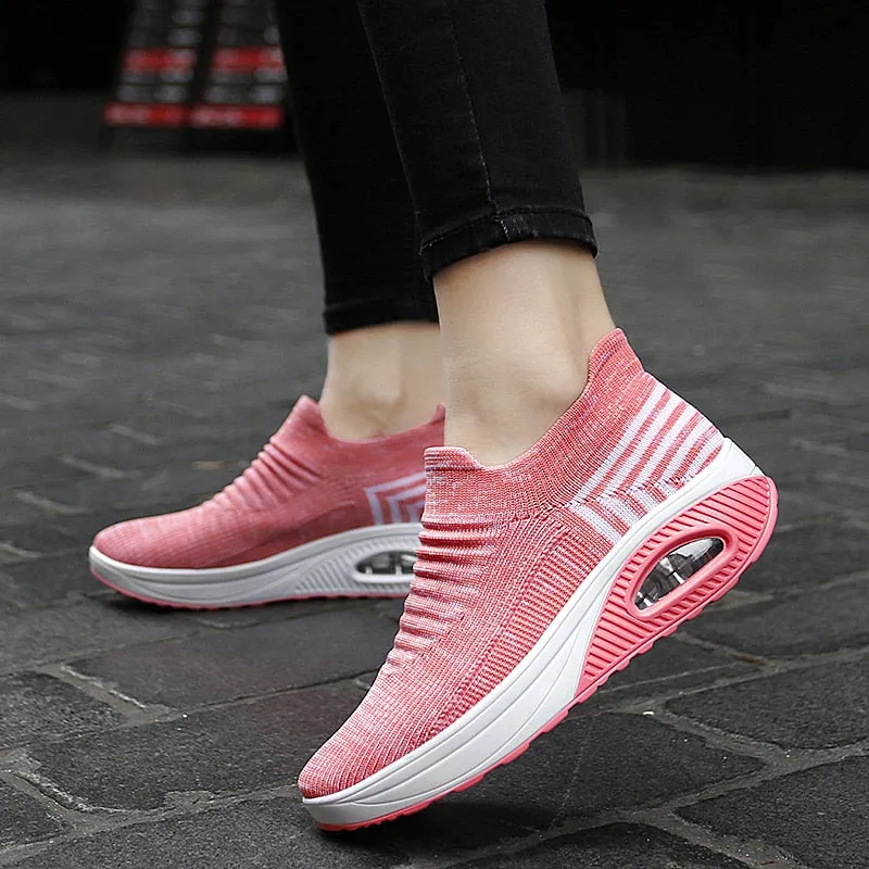 Vanccy Fashion Casual Breathable Mesh Vulcanized Shoes