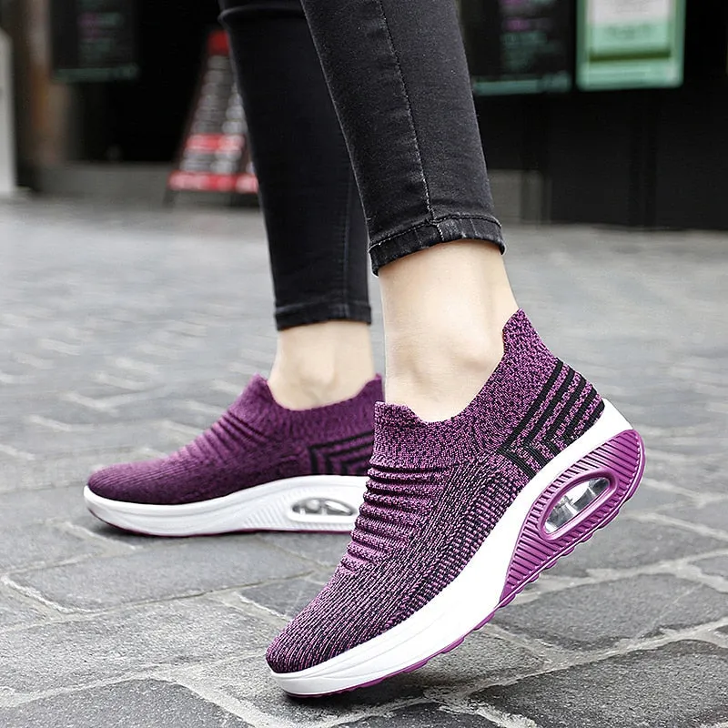 Vanccy Fashion Casual Breathable Mesh Vulcanized Shoes