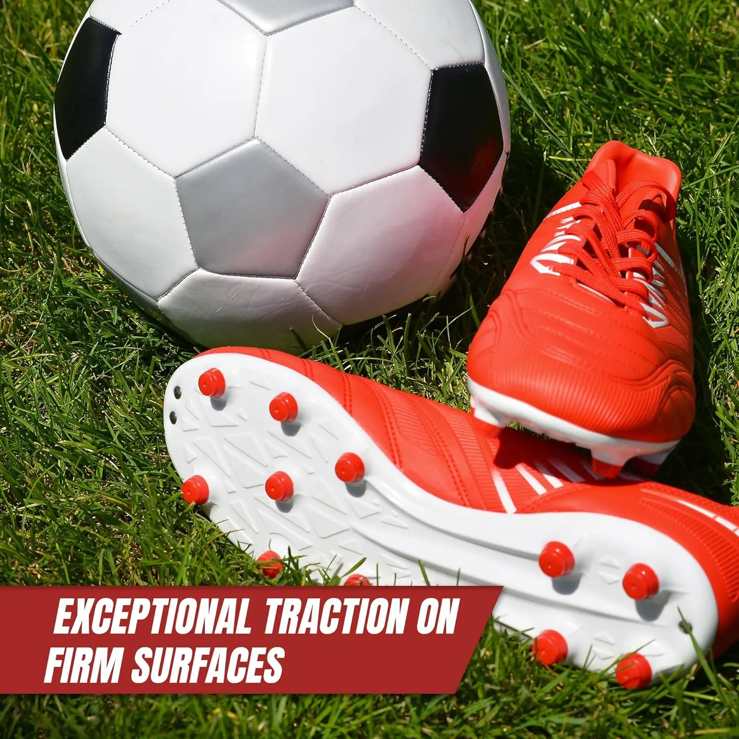 Vizari Valencia Firm Ground Soccer Cleats for Men & Women ?C Adult Football Shoes with Wide Fit, TPU Studs, Comfortable Design, Size 6.5 to 13 (Unisex)