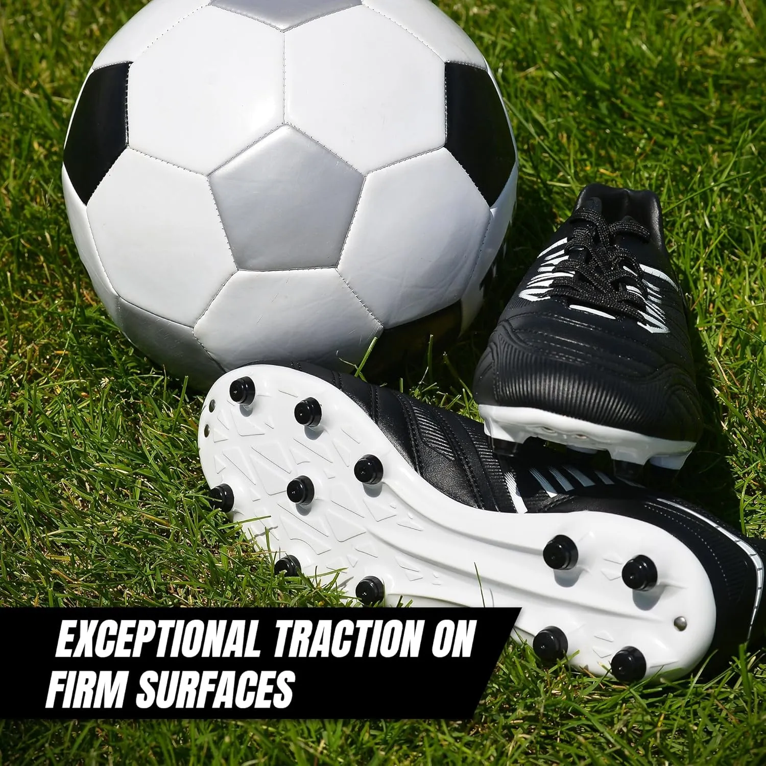 Vizari Valencia Firm Ground Soccer Cleats for Men & Women ?C Adult Football Shoes with Wide Fit, TPU Studs, Comfortable Design, Size 6.5 to 13 (Unisex)