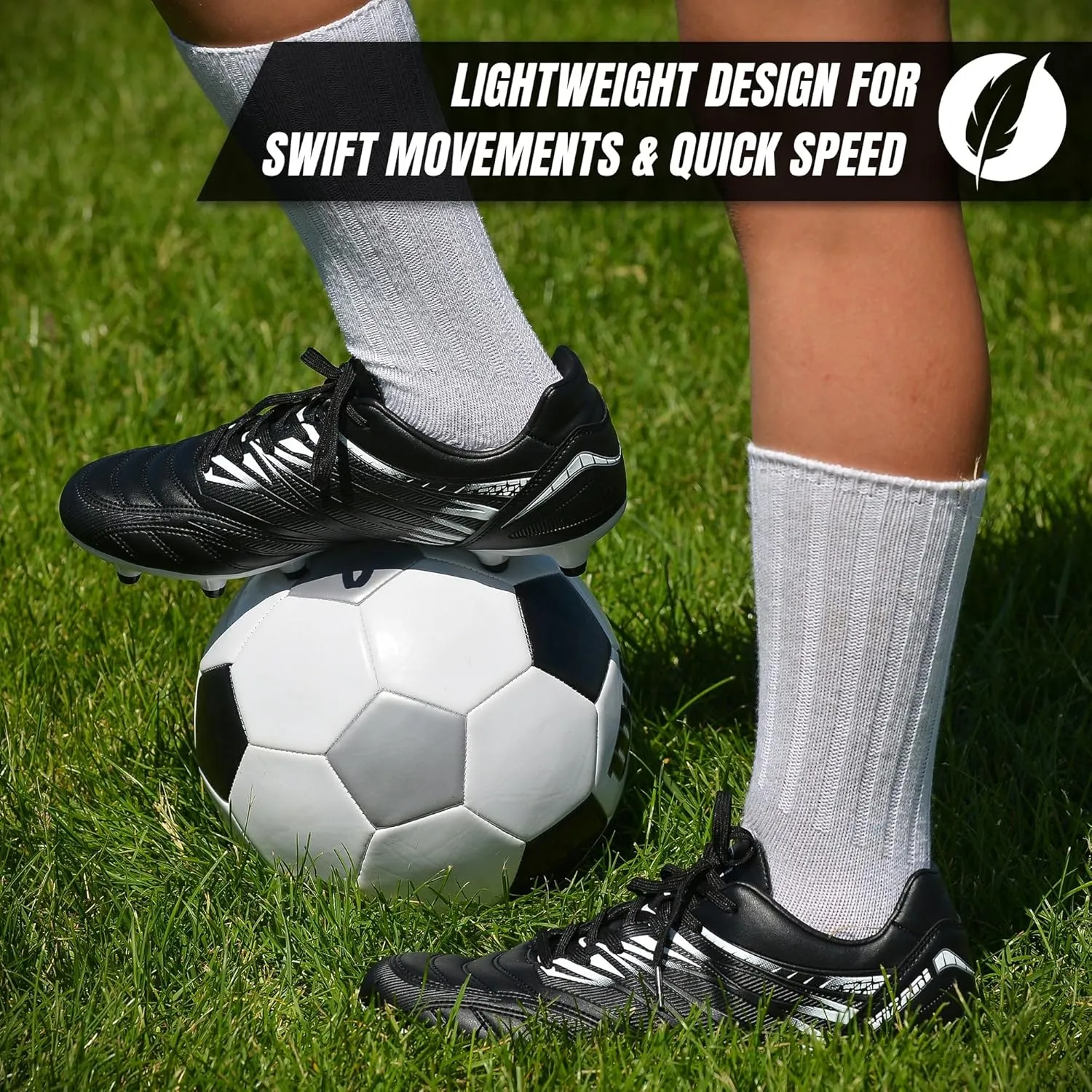 Vizari Valencia Firm Ground Soccer Cleats for Men & Women ?C Adult Football Shoes with Wide Fit, TPU Studs, Comfortable Design, Size 6.5 to 13 (Unisex)