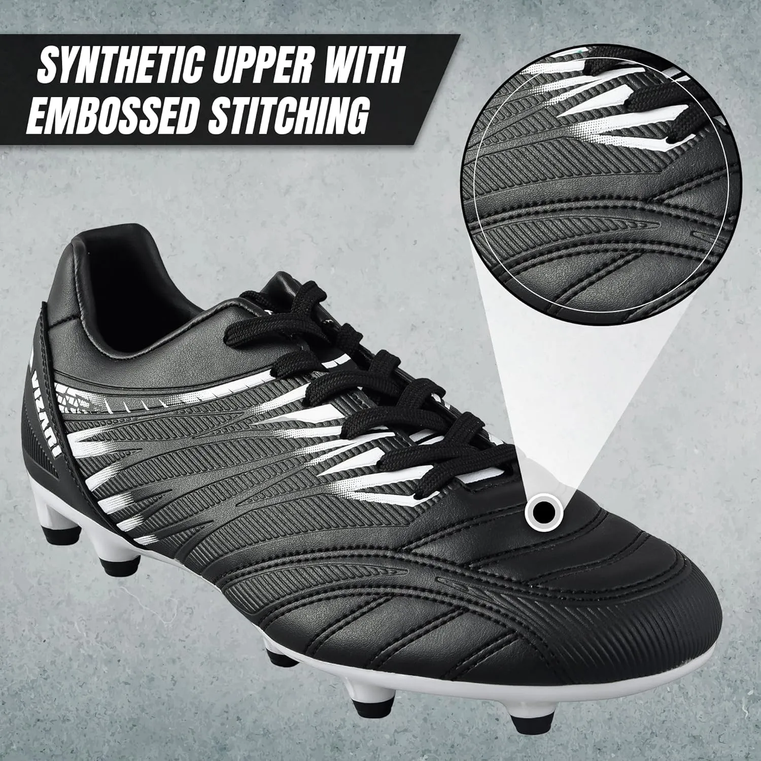 Vizari Valencia Firm Ground Soccer Cleats for Men & Women ?C Adult Football Shoes with Wide Fit, TPU Studs, Comfortable Design, Size 6.5 to 13 (Unisex)