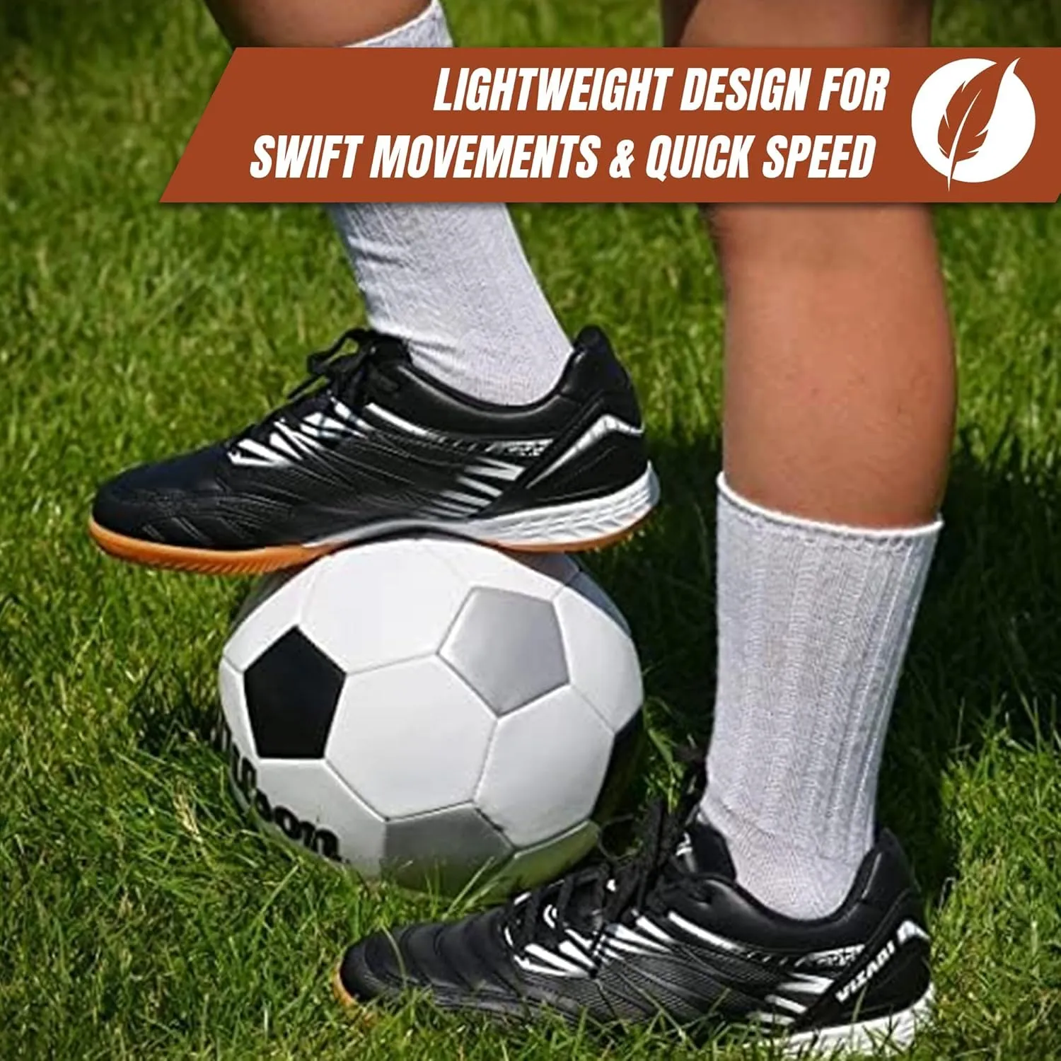 Vizari Valencia Indoor Soccer Shoes for Teen & Adult | Lightweight and Durable Men's & Women's Futsal Shoes for Superior Performance | Adult Indoor Football Cleats with Non-Marking Rubber Outsole