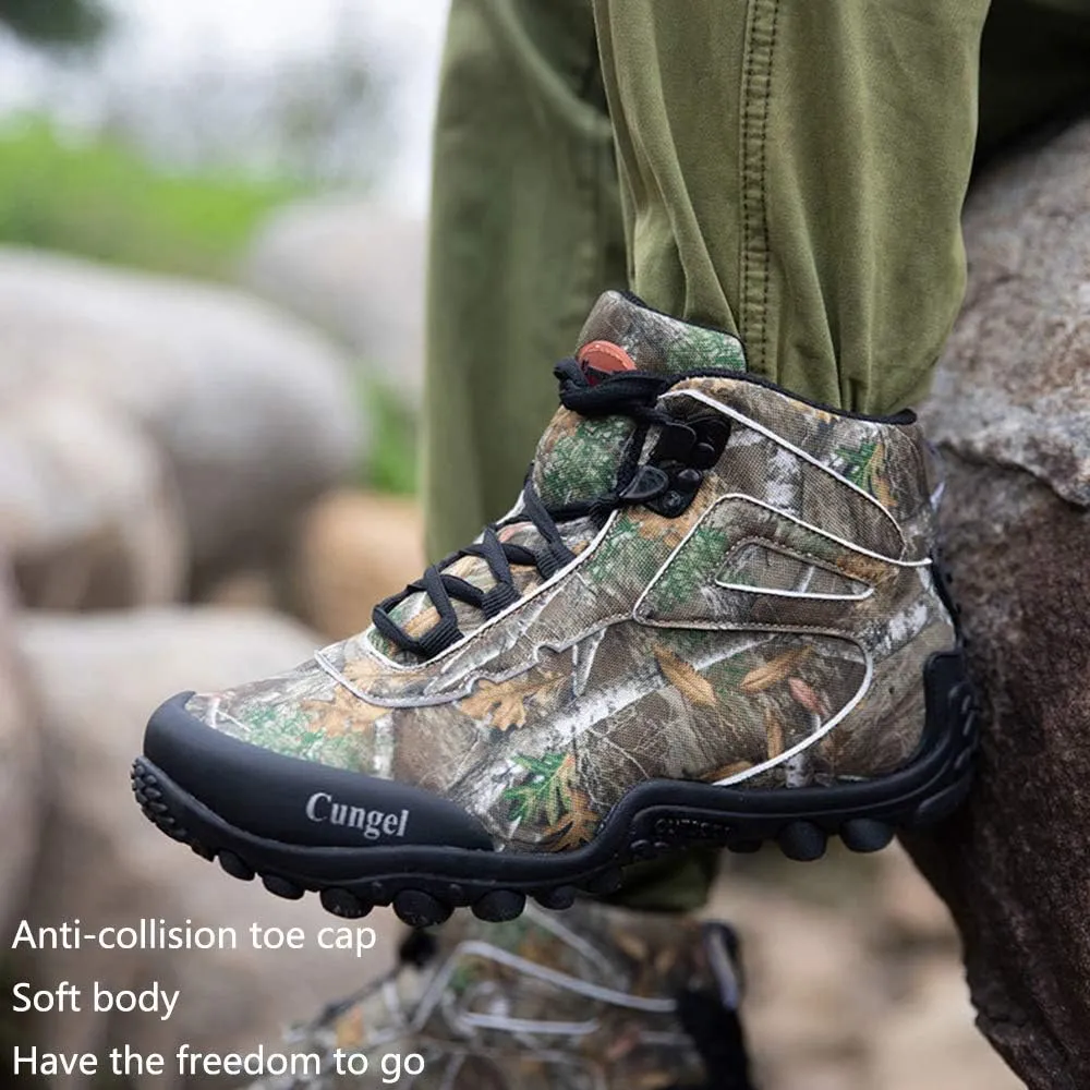 Waterproof High-top Men's Outdoor Hiking Shoes, Non-Slip Mountain Climbing Camping Boots, Wear-Resistant Hiking Shoes, Suitable for Outdoor Hiking (Grey 43)