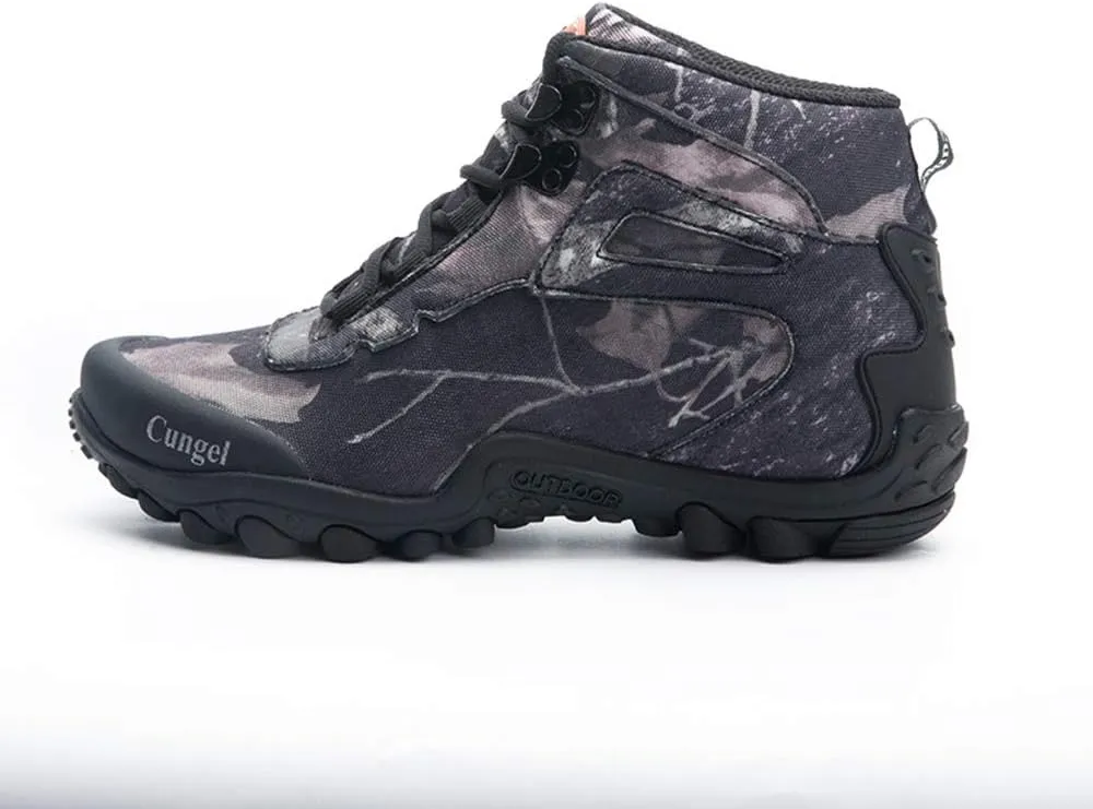 Waterproof High-top Men's Outdoor Hiking Shoes, Non-Slip Mountain Climbing Camping Boots, Wear-Resistant Hiking Shoes, Suitable for Outdoor Hiking (Grey 43)