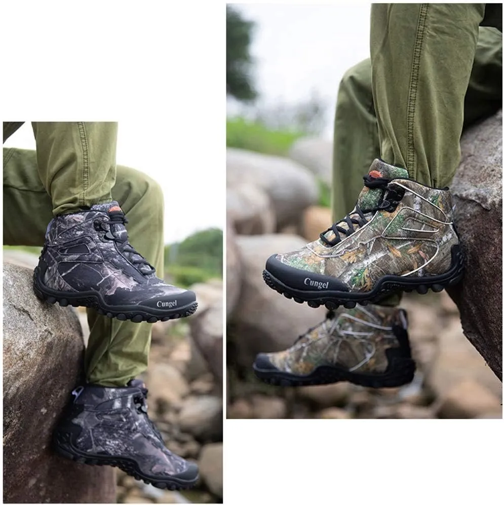 Waterproof High-top Men's Outdoor Hiking Shoes, Non-Slip Mountain Climbing Camping Boots, Wear-Resistant Hiking Shoes, Suitable for Outdoor Hiking (Grey 43)