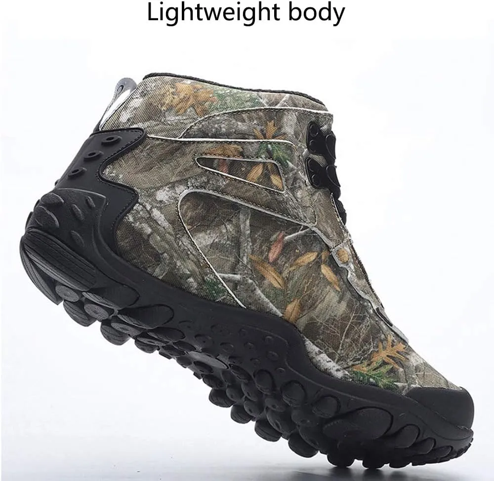Waterproof High-top Men's Outdoor Hiking Shoes, Non-Slip Mountain Climbing Camping Boots, Wear-Resistant Hiking Shoes, Suitable for Outdoor Hiking (Grey 43)