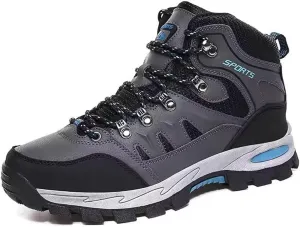 Women Men's Waterproof Hiking Shoes Lightweight Anti Slip Outdoor Adventure Ankle Boots Breathable Leather Hike Trekking Trails Shoe Couple Casual Walking Shoes Mid-Top Sneaker