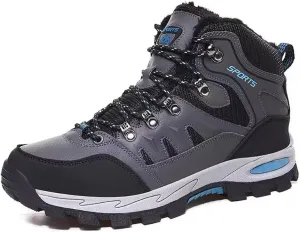 Women Men's Waterproof Hiking Shoes Lightweight Anti Slip Outdoor Adventure Ankle Boots Breathable Leather Hike Trekking Trails Shoe Couple Casual Walking Shoes Mid-Top Sneaker