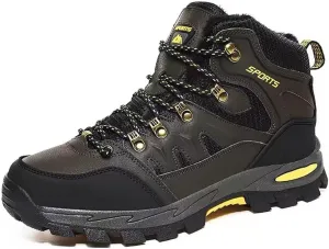 Women Men's Waterproof Hiking Shoes Lightweight Anti Slip Outdoor Adventure Ankle Boots Breathable Leather Hike Trekking Trails Shoe Couple Casual Walking Shoes Mid-Top Sneaker