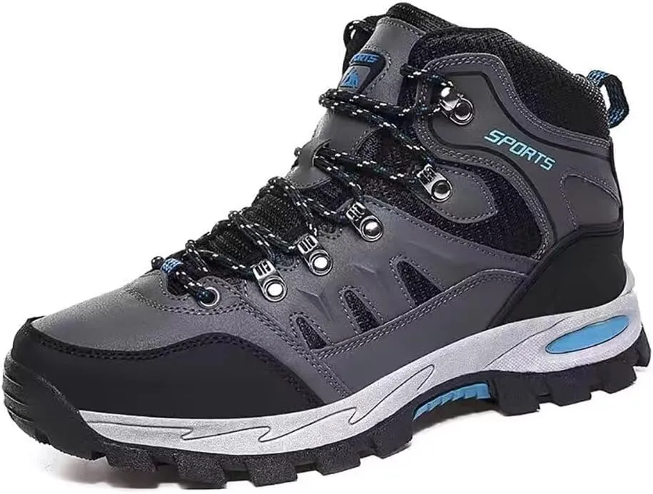 Women Men's Waterproof Hiking Shoes Lightweight Anti Slip Outdoor Adventure Ankle Boots Breathable Leather Hike Trekking Trails Shoe Couple Casual Walking Shoes Mid-Top Sneaker