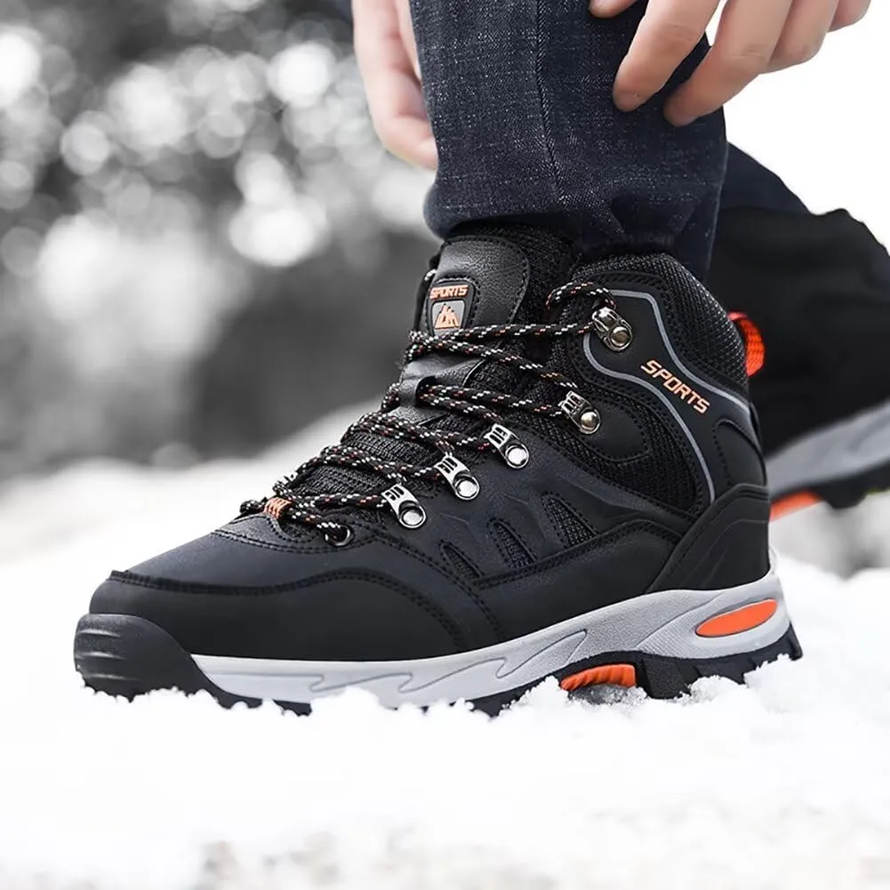 Women Men's Waterproof Hiking Shoes Lightweight Anti Slip Outdoor Adventure Ankle Boots Breathable Leather Hike Trekking Trails Shoe Couple Casual Walking Shoes Mid-Top Sneaker
