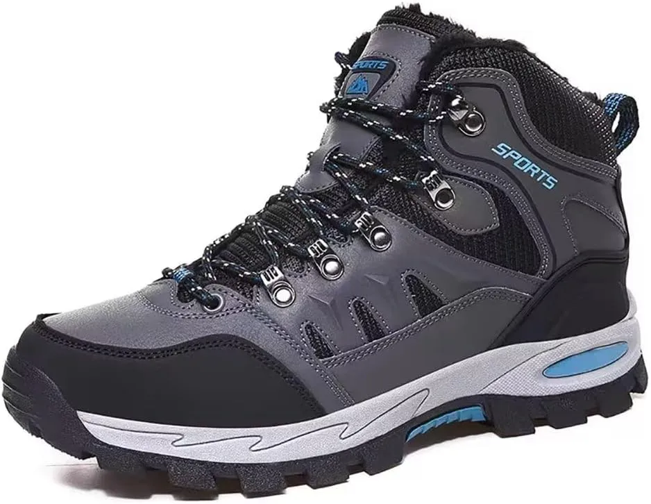 Women Men's Waterproof Hiking Shoes Lightweight Anti Slip Outdoor Adventure Ankle Boots Breathable Leather Hike Trekking Trails Shoe Couple Casual Walking Shoes Mid-Top Sneaker