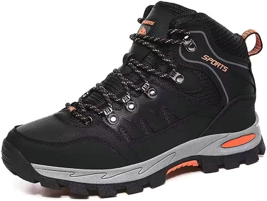 Women Men's Waterproof Hiking Shoes Lightweight Anti Slip Outdoor Adventure Ankle Boots Breathable Leather Hike Trekking Trails Shoe Couple Casual Walking Shoes Mid-Top Sneaker
