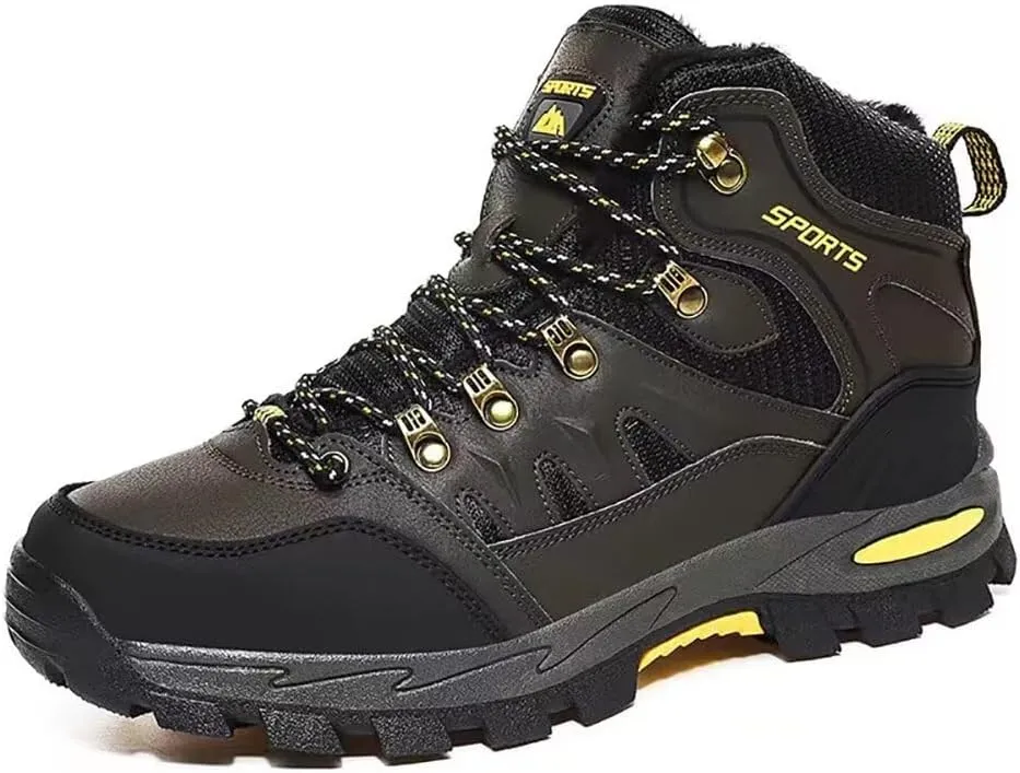 Women Men's Waterproof Hiking Shoes Lightweight Anti Slip Outdoor Adventure Ankle Boots Breathable Leather Hike Trekking Trails Shoe Couple Casual Walking Shoes Mid-Top Sneaker