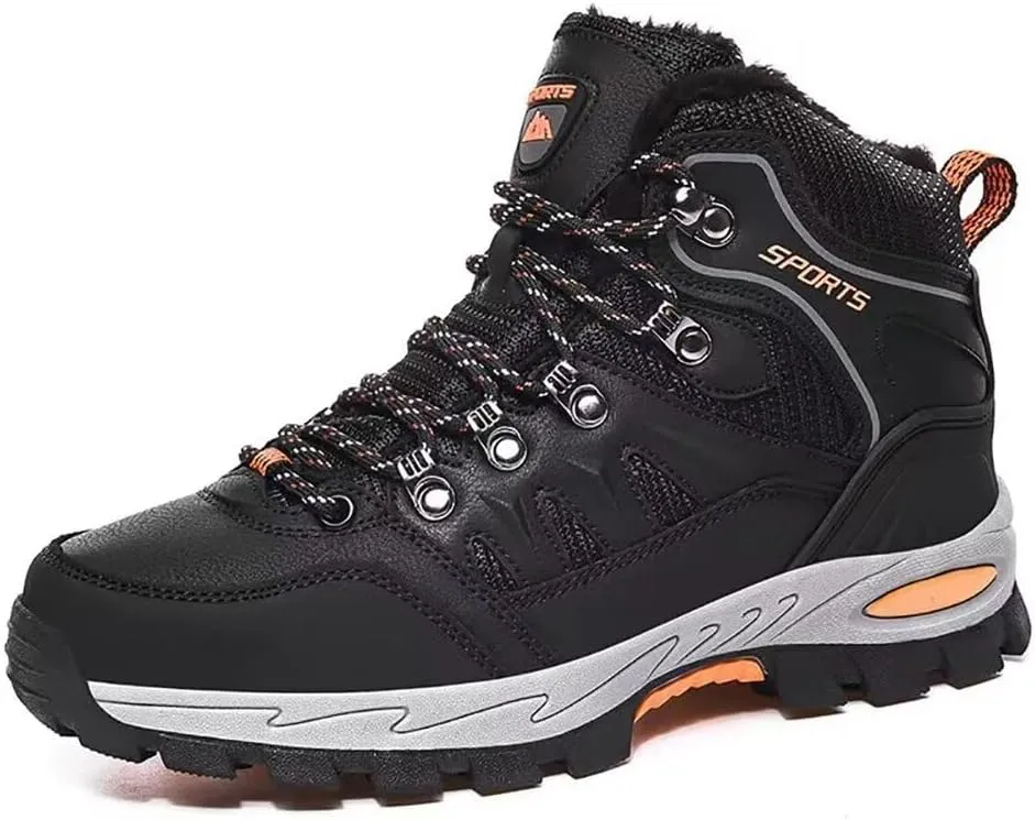Women Men's Waterproof Hiking Shoes Lightweight Anti Slip Outdoor Adventure Ankle Boots Breathable Leather Hike Trekking Trails Shoe Couple Casual Walking Shoes Mid-Top Sneaker