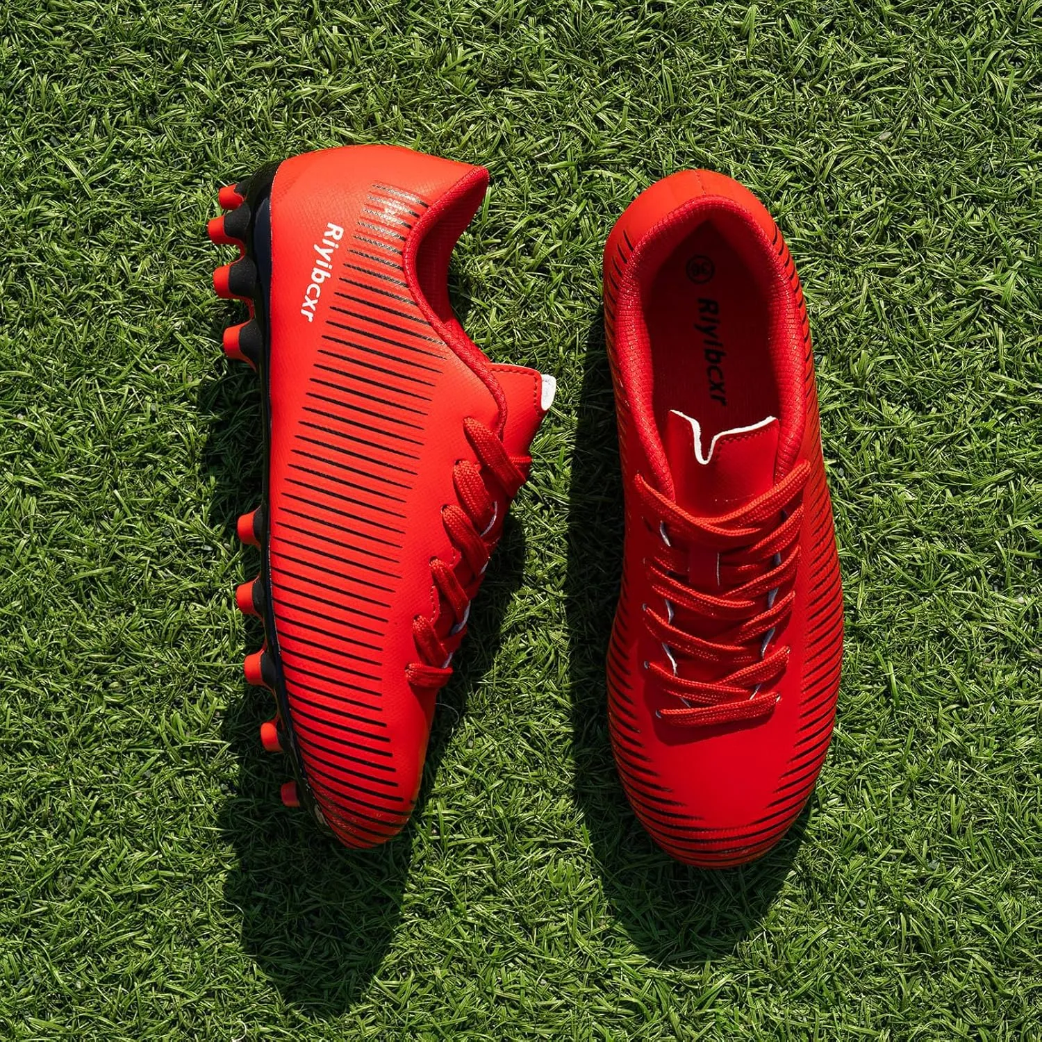 Women Soccer Cleats Lace-Up Turf Football Shoes Indoor Outdoor Low-Top Fustal Soccer Training