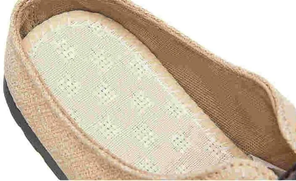 Womens Breathable Mesh Walking Mules 2025 Flat Mules Round Toe Buckle Strap Open Back Slip On Shoes Arch Support