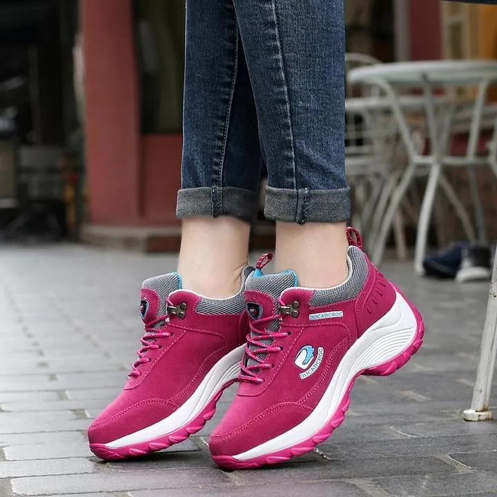 Women's Double Faced Velvet Lace-up Casual Shoes
