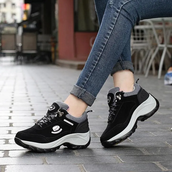 Women's Double Faced Velvet Lace-up Casual Shoes