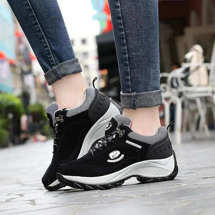 Women's Double Faced Velvet Lace-up Casual Shoes