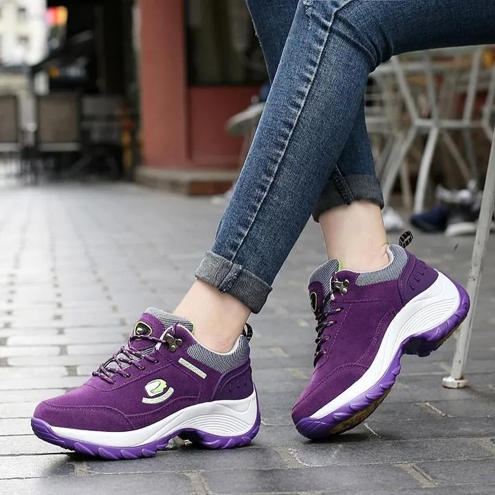 Women's Double Faced Velvet Lace-up Casual Shoes