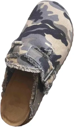 Women??s Flat Mule Shoes Comfy Clogs Suede Slip on Backless Slipper Summer Classic Round Toe Adjustable Buckle with Arch Support Anti Slip Sandals Unisex for Home Office