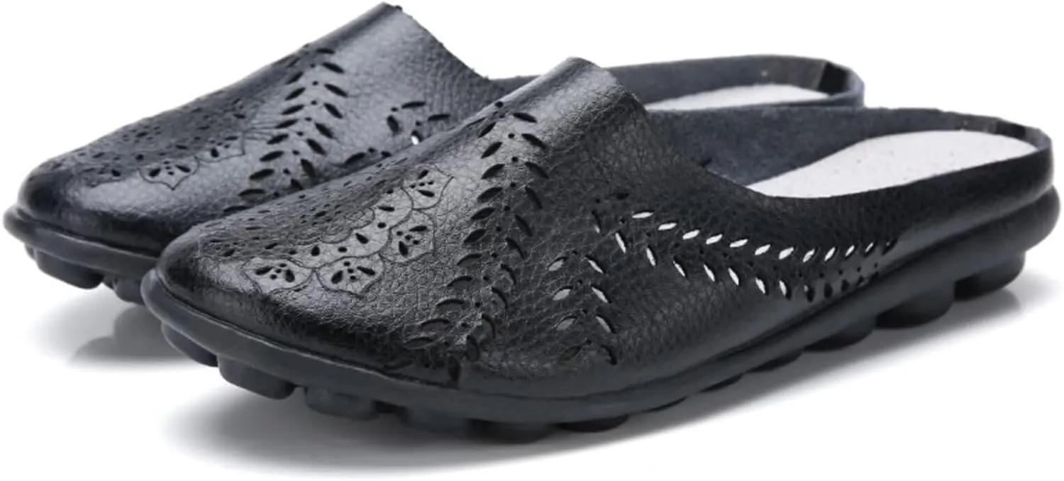 Women's Floral Fashion Slippers Hollowed Out Casual Flat Mules