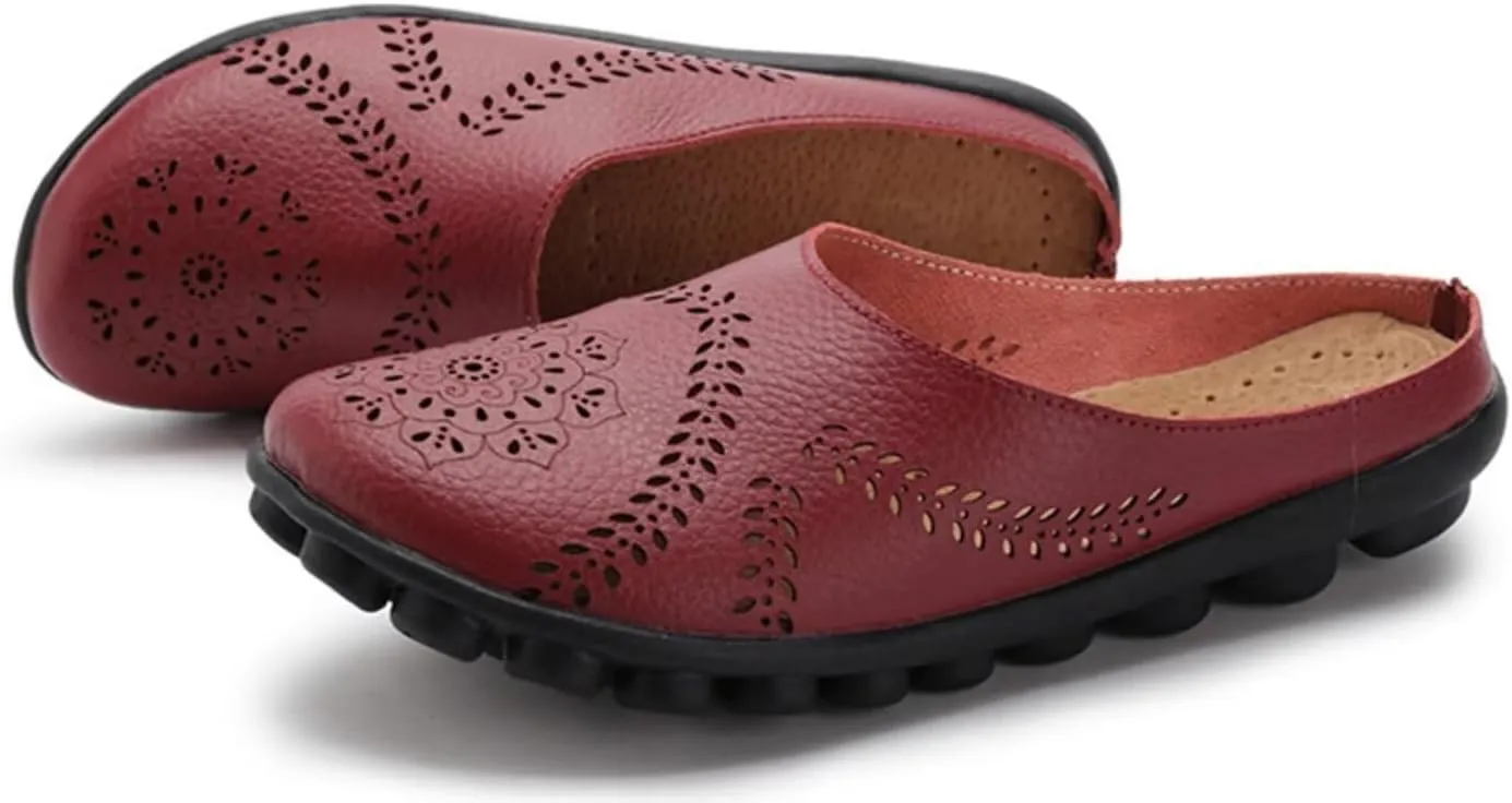 Women's Floral Fashion Slippers Hollowed Out Casual Flat Mules