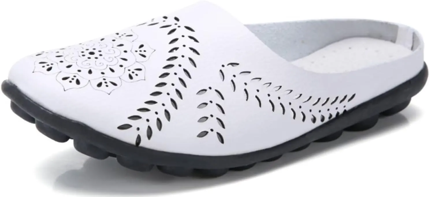 Women's Floral Fashion Slippers Hollowed Out Casual Flat Mules