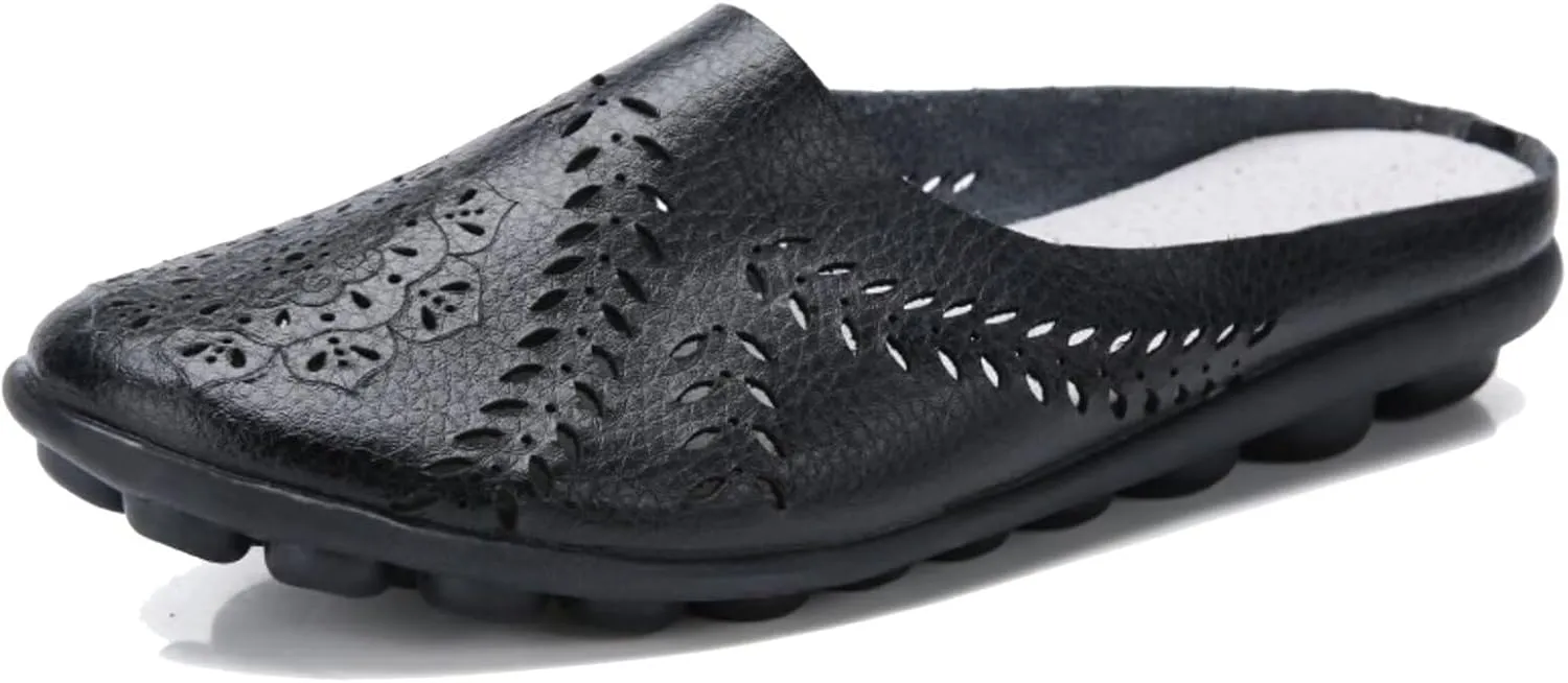 Women's Floral Fashion Slippers Hollowed Out Casual Flat Mules