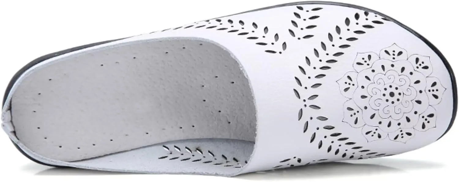 Women's Floral Fashion Slippers Hollowed Out Casual Flat Mules