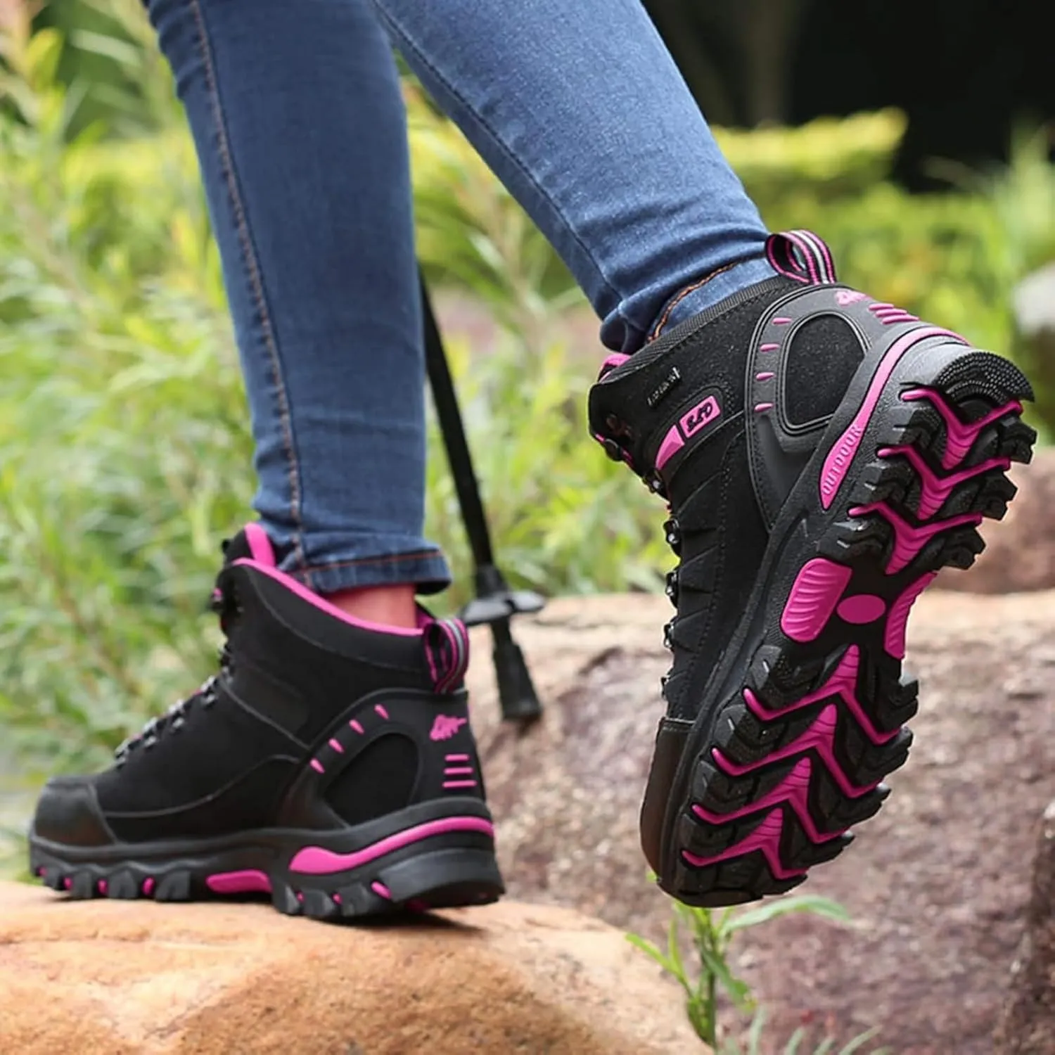 Women's Hiking Shoe Lightweight Men's Hiking Boot All Day Comfy Suede Casual Walking Work Shoe Sneaker Outdoors Slip Resistant Trekking Camping Hike Shoes